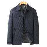 Men’s Lightweight Diamond Lattice Cotton-Padded Jacket | Autumn Coat