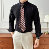 Men’s Slim Fit Business Shirt – Long Sleeve, 7 Colors, Soft Luster