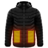 Men’s Heated Puffer Jacket – 9 Heat Zones, Hooded Electric Coat