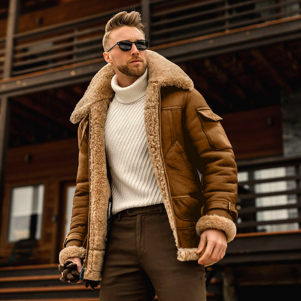 Men’s Winter Military Fleece Jacket – Tactical Warm Fur Collar Coat