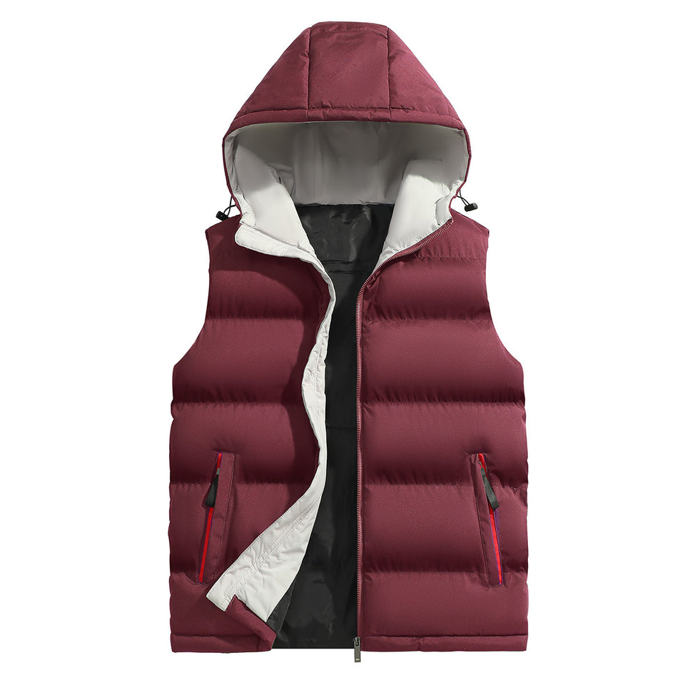 Youth Sports Casual Sleeveless Hooded Vest – Lightweight Polyester