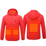 Men’s Heated Puffer Jacket – 9 Heat Zones, Hooded Electric Coat