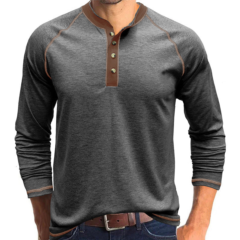 European & American Men’s Long-Sleeved Cotton T-Shirt | Outdoor Style