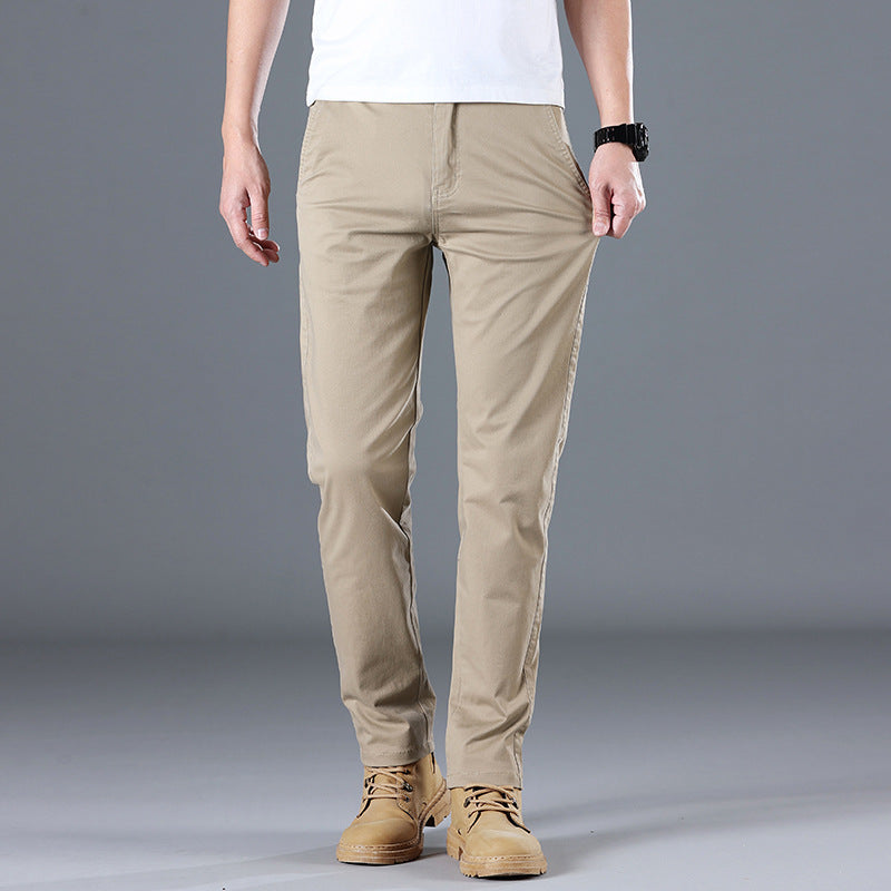 Men’s Casual Cotton Pants – Fashionable, Versatile, Mid-Rise Fit