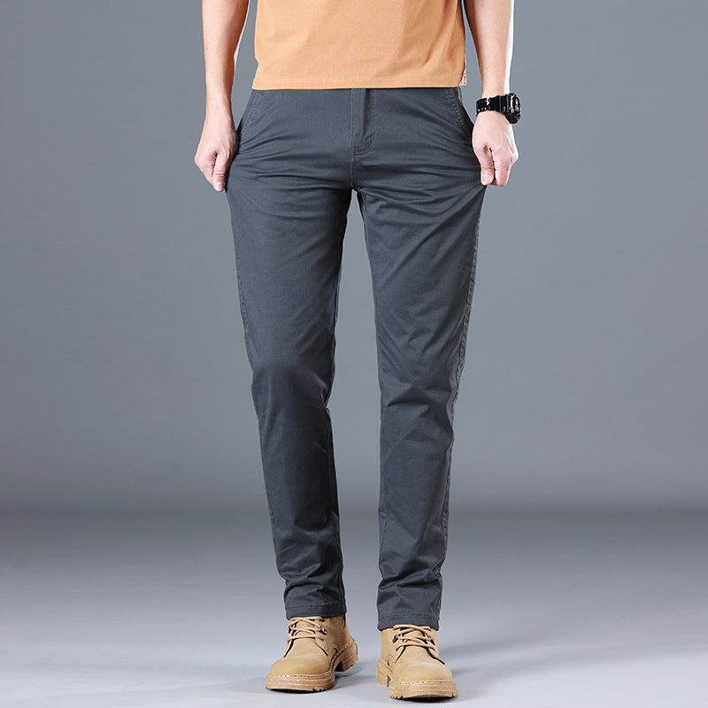 Men’s Casual Cotton Pants – Fashionable, Versatile, Mid-Rise Fit
