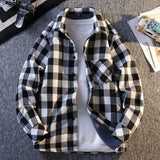 Men's Turn-down Collar Long Sleeve Flannel Shirt With Fleece Lining