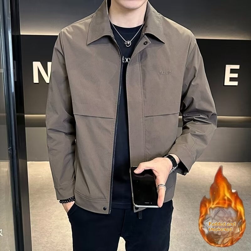 Cool Minimalism Lapel Men's Workwear Jacket | Casual Streetwear