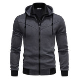 Men’s Sports Leisure Color-Block Hooded Jacket – Slim Fit Cardigan