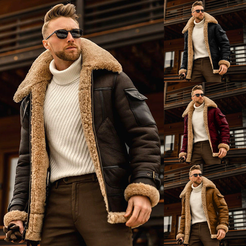 Men’s Winter Military Fleece Jacket – Tactical Warm Fur Collar Coat