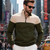 Men’s Heavy Fleece-Lined Zipper Sweater | Warm Winter Stand Collar