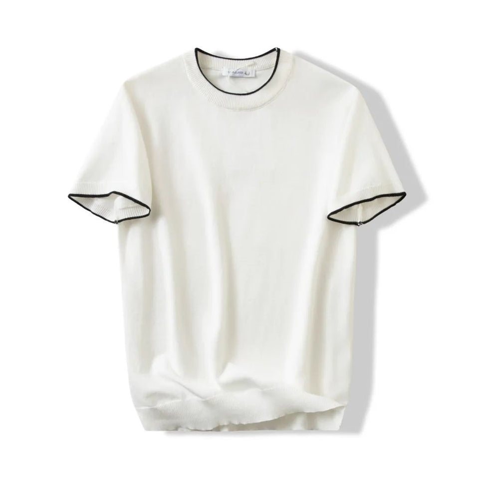 Lazy & Versatile Knitted Round Neck T-shirt for Men | Summer Style