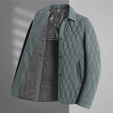 Men’s Lightweight Diamond Lattice Cotton-Padded Jacket | Autumn Coat