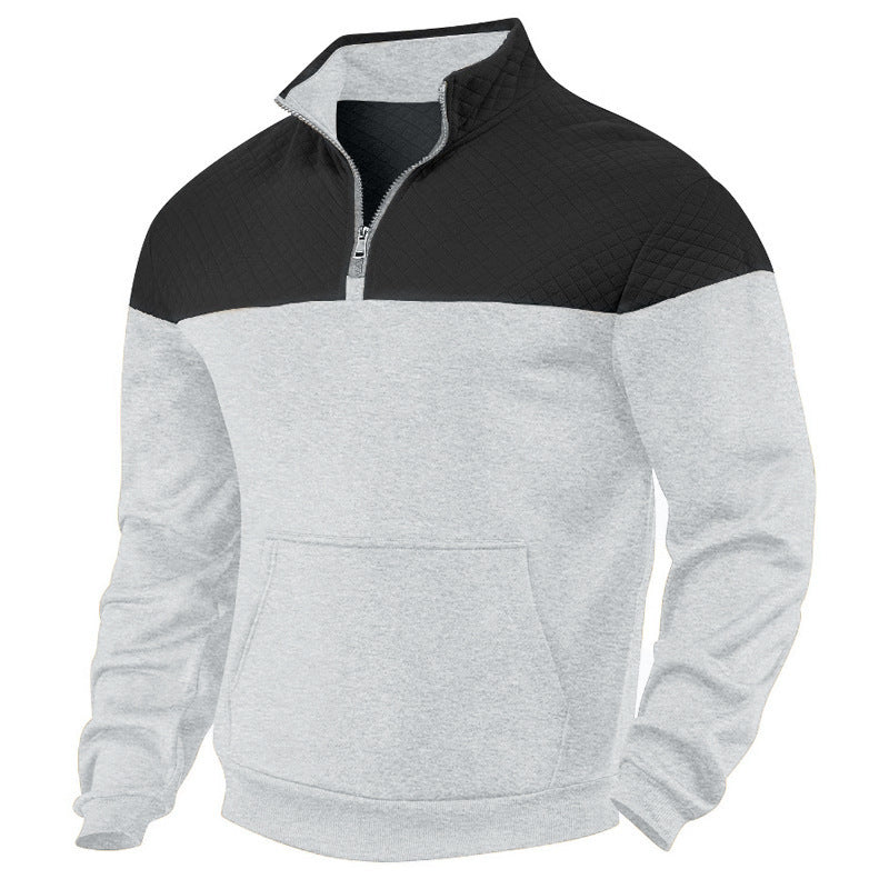 Men’s Heavy Fleece-Lined Zipper Sweater | Warm Winter Stand Collar