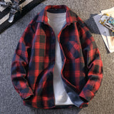 Men's Turn-down Collar Long Sleeve Flannel Shirt With Fleece Lining